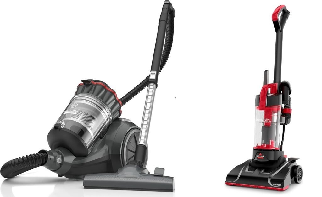 Two vacuum cleaners side by side